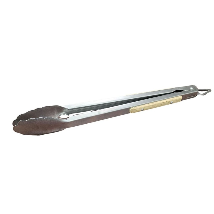 Cleste pentru gratar, inox-lemn, 46cm, Perfect Home