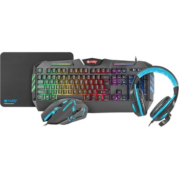 Kit gaming Fury Thunderstreak 4 in 1 tastatura, casti, mouse si mousepad Kit gaming Fury Thunderstreak 4 in 1 tastatura, casti, mouse si mousepad