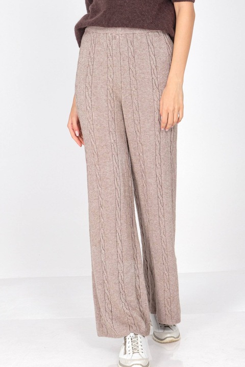 Pantaloni casual tricotati Bej Roh Tr526, Onesize