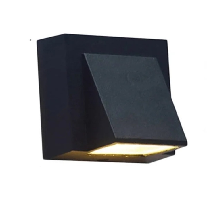 LED лампа за външно осветление 5 W, IdeallStore, черна, метална, 14 см, има топла светлина