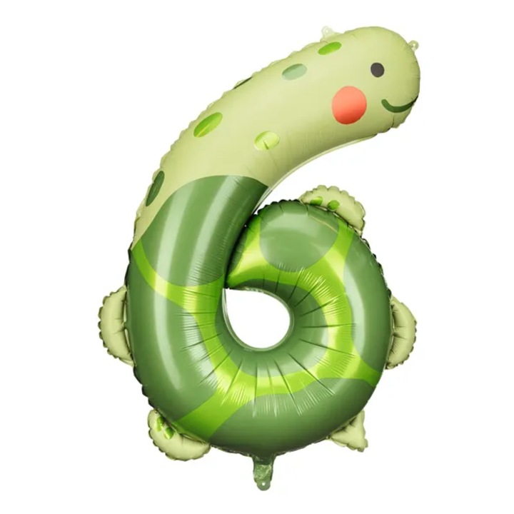 6. szám, fólia lufi, Teknősbéka, 90 cm