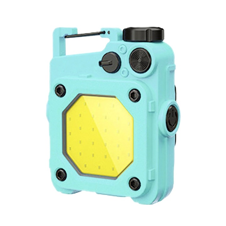 Mini-Lanterna Tip Breloc, OPTIM SOLUTION, Incarcare Type-C 500 mAh, Multifunctionala, pentru Exterior, Camping, Munte, Ciclism, Zone putin Luminate, Mini Lanterna, 6.1 x 5 x 2.5 cm, Lumina Puternica, Albastru