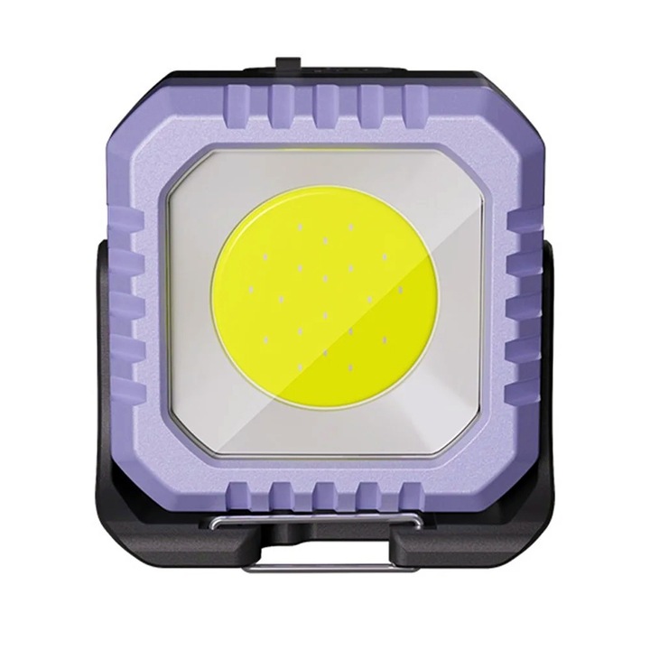 Lanterna de Buzunar Tip Breloc, OPTIM SOLUTION, 5 Moduri de Luminat, Incarcare USB Type-C, 5W, Impermeabila IPX5, 500lm COB, 50m Raza de Actiune, pentru Exterior, Camping, Munte, Ciclism, Zone putin Luminate, Mini Lanterna, Mov