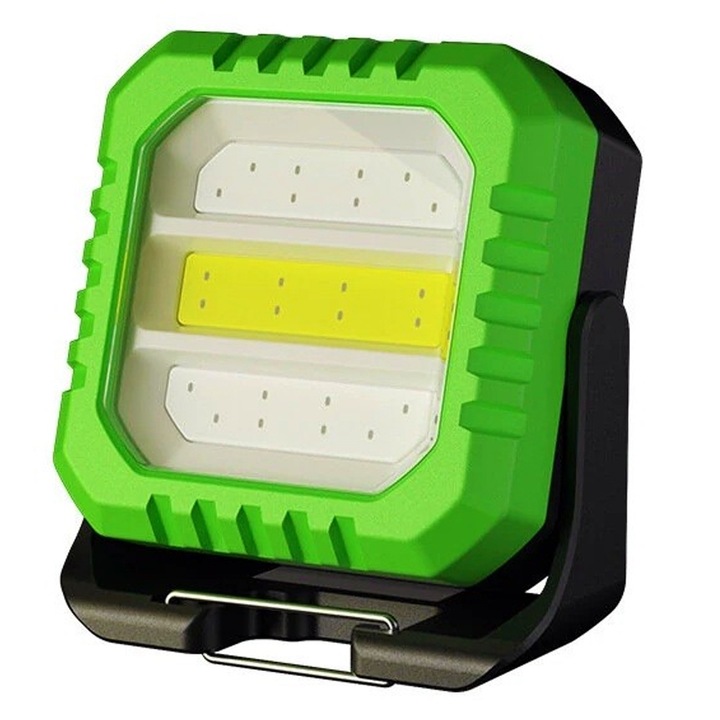 Lanterna de Buzunar Tip Breloc, OPTIM SOLUTION, 5 Moduri de Luminat, Incarcare USB Type-C, 5W, Impermeabila IPX5, 500lm COB, 50m Raza de Actiune, pentru Exterior, Camping, Munte, Ciclism, Zone putin Luminate, Mini Lanterna, Verde