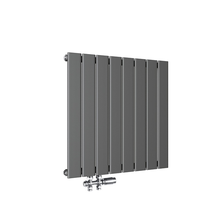 Radiator, Placa verticala, Un singur strat, Cu supapa de argintiu, 630x619x48 mm