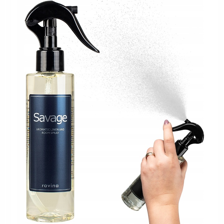 Odorizant de Aer Room Spray Ravina Sauvage R008, 200ml, Negru