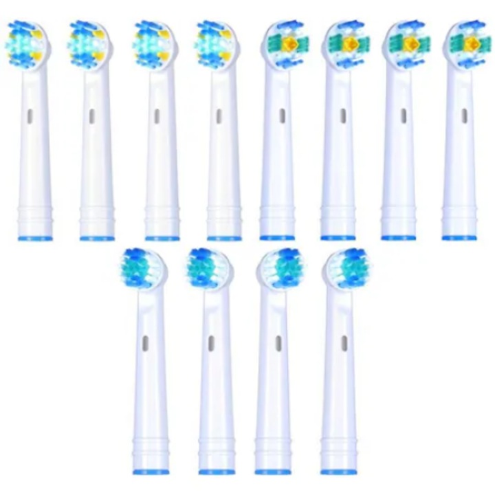 Set rezerve periuta de dinti electrica Pebadent compatibile Oral-B, 4 3D Clean, 4 Sensitive, 4 Floss Clean