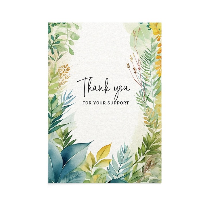 Felicitare de multumire Leafy Grateful Wish, Zizula Cards, 105 X 150 mm