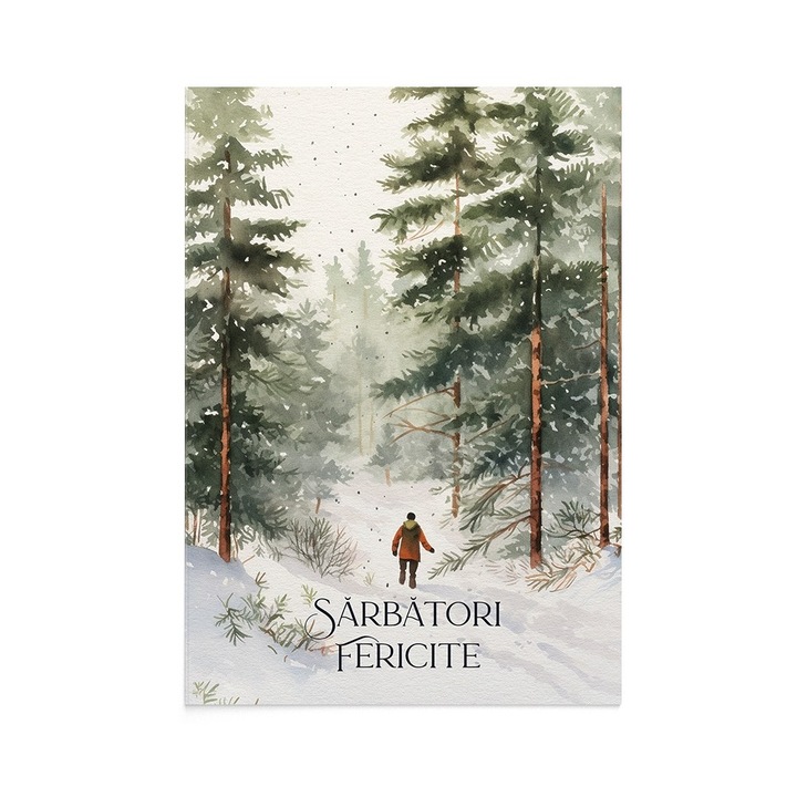 Felicitare de Craciun Man in The Woods, Zizula Cards, 105 X 150 mm