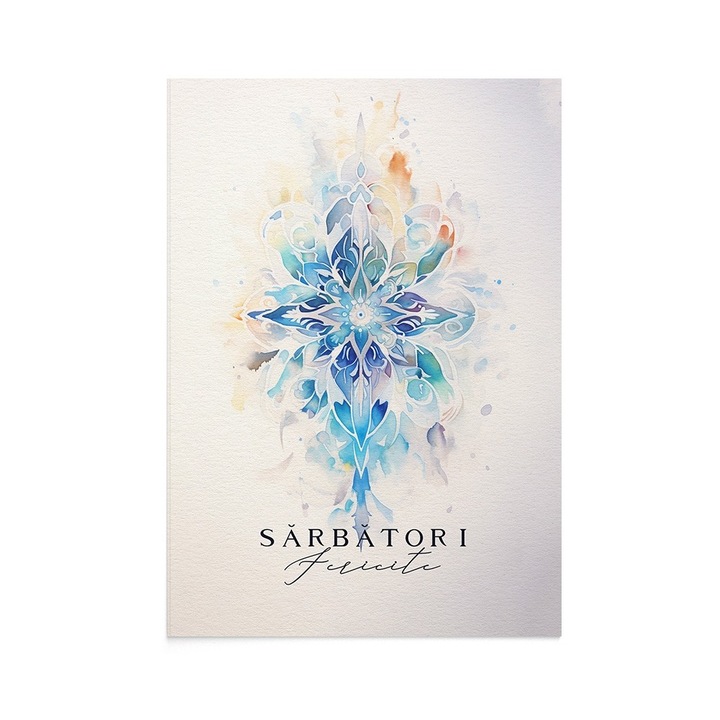 Felicitare de Craciun Colorful Snowflake, Zizula Cards, 105 X 150 mm