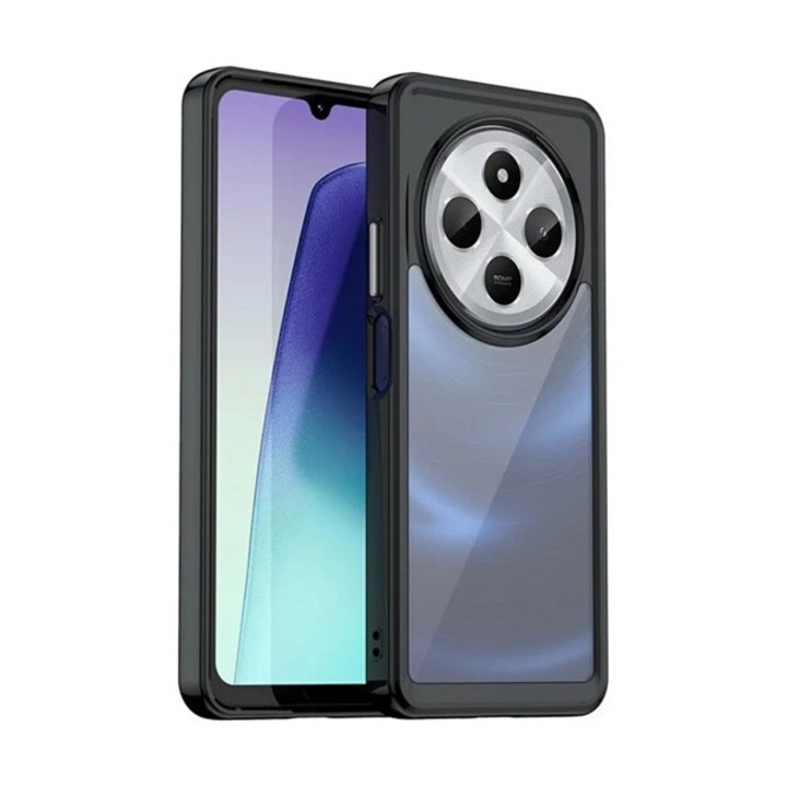 Gigapack szilikon mobiltelefon tok, ütésállóság, átlátszó hátlap, fekete, kompatibilis: Xiaomi Redmi 14C 4G