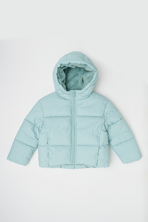 United Colors of Benetton, Geaca cu gluga si vatelina, Verde menta