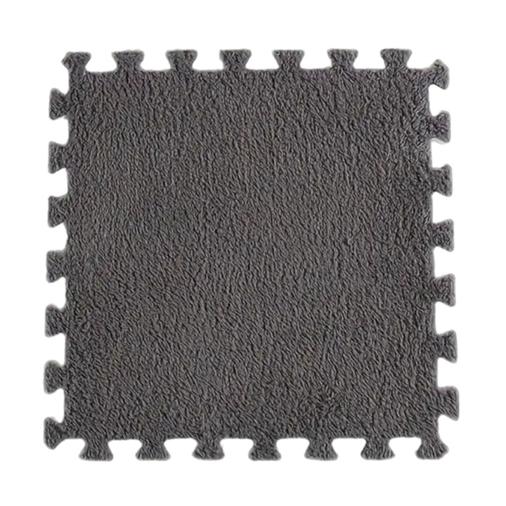 Плюшен пъзел, постелка за игра, постелка от дунапрен, постелка за катерене за деца, 10 бр, сиво