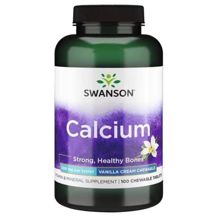 Vaníliás Rágótabletta – 500 mg Kalcium A Csontok Erősítéséért 100 db, Swanson Health Products