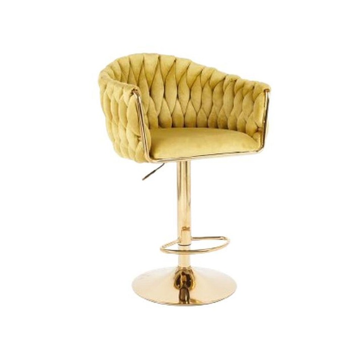 Scaun Bar KJC362, 110 x 58 x 55 cm, Mustar