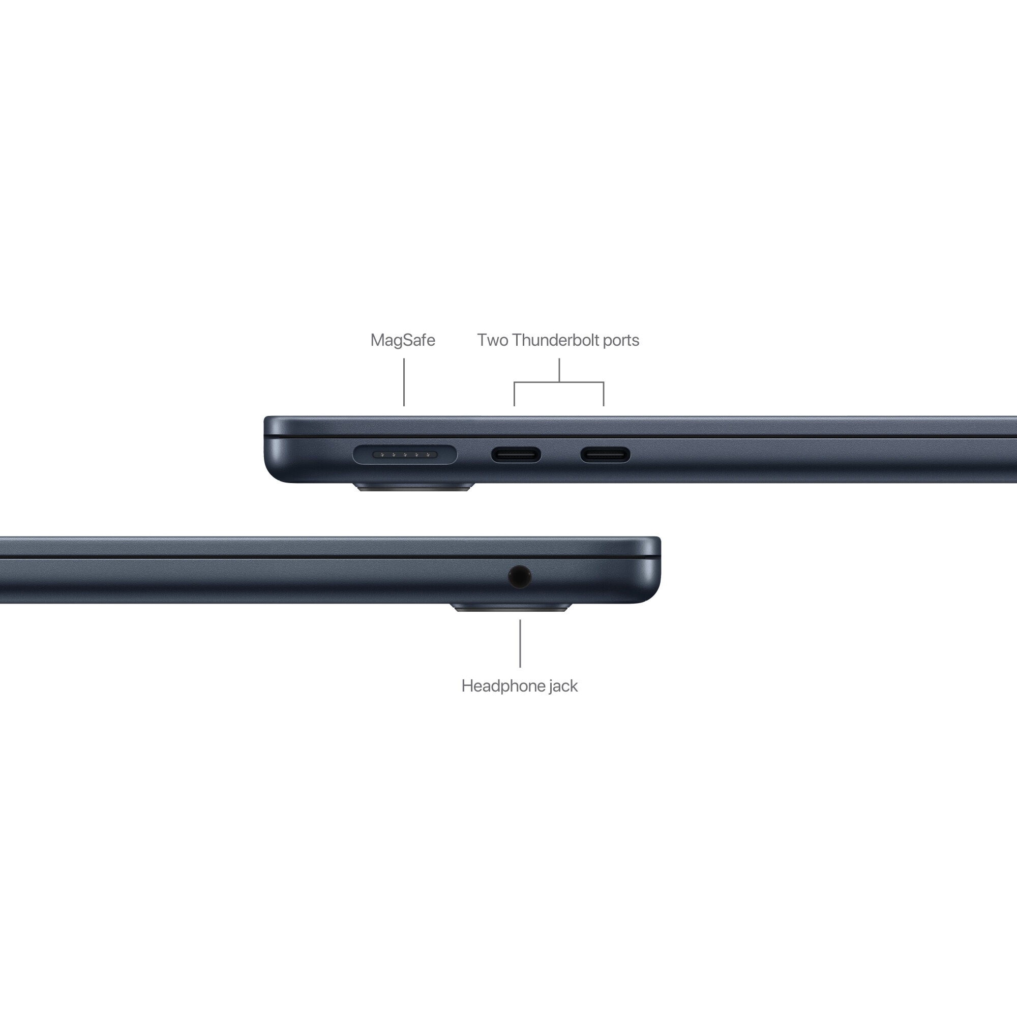 Laptop MacBook Air, 13", procesor Apple M2 8 nuclee, GPU 8 nuclee, 16GB, 256GB SSD, Midnight