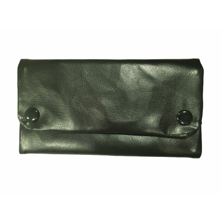 Husa pentru tutun, Tip portofel, Inchidere Tic-tac, Piele ecologica, Negru