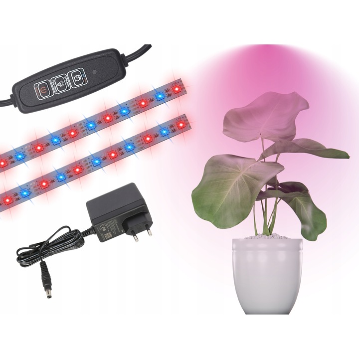 Set 2x lampa LED pentru cresterea plantelor, panou 36 led grow 1:1