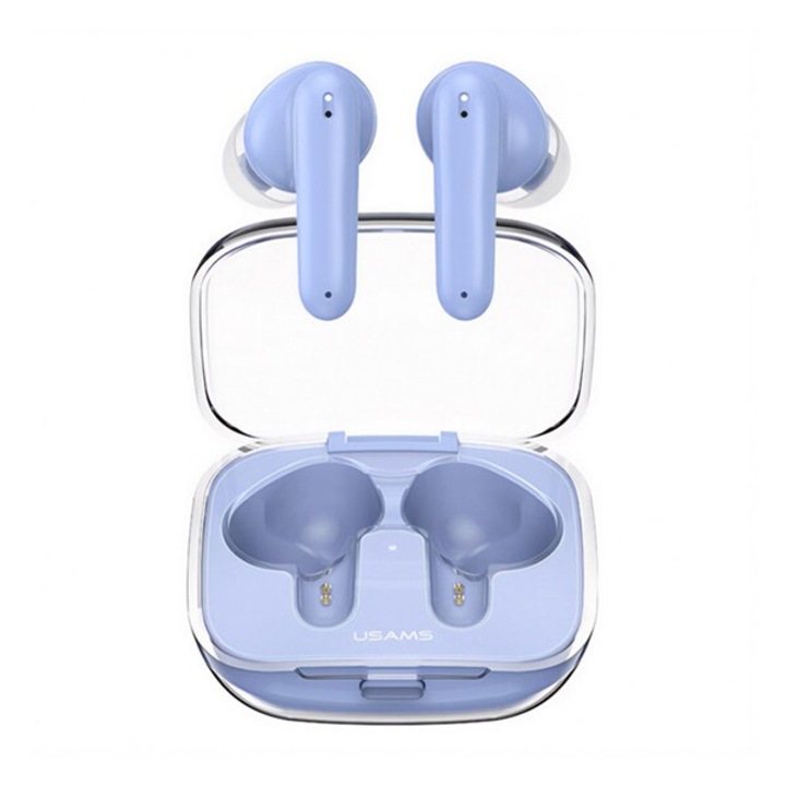 Usams be16 bluetooth fülhallgató sztereo, v5.3, tws, zajszűrő + töltőtok, világoskék