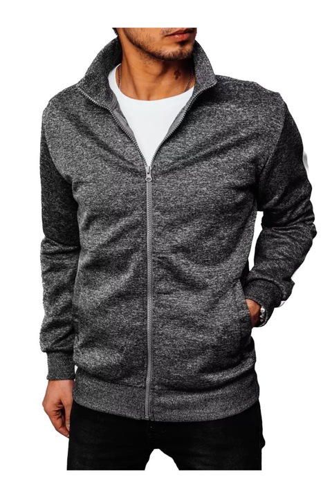 Мъжки суичър с цип, Dstreet, Jamma, тъмносив, Сив