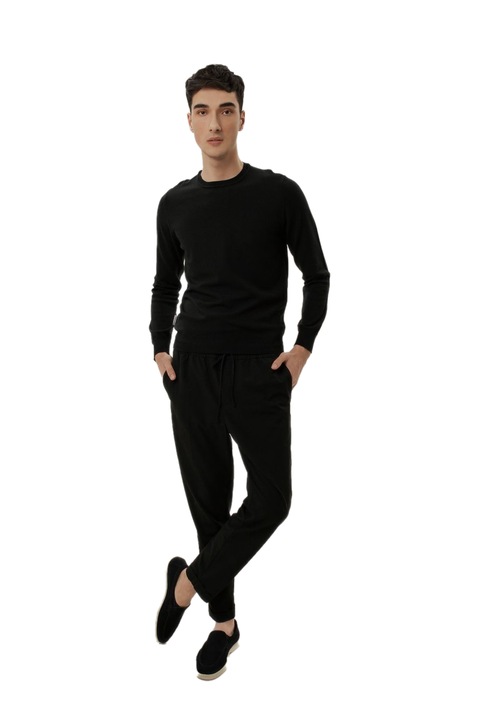 Hermina Pulover Barbati Clasic Tricotat din Modal ML234, Negru