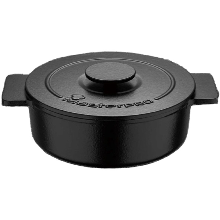 Ниска тенджера с чугунен капак MasterPro от Chef Florin Dumitrescu, 4.15L, 26 cm