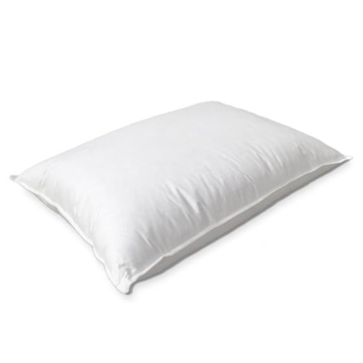 Perna foarte ferma, Poohy Lux, 70x70 cm, 3 camere, 100% Puf de gasca, 100% bumbac, Antialergic, Antiacarieni, Alb