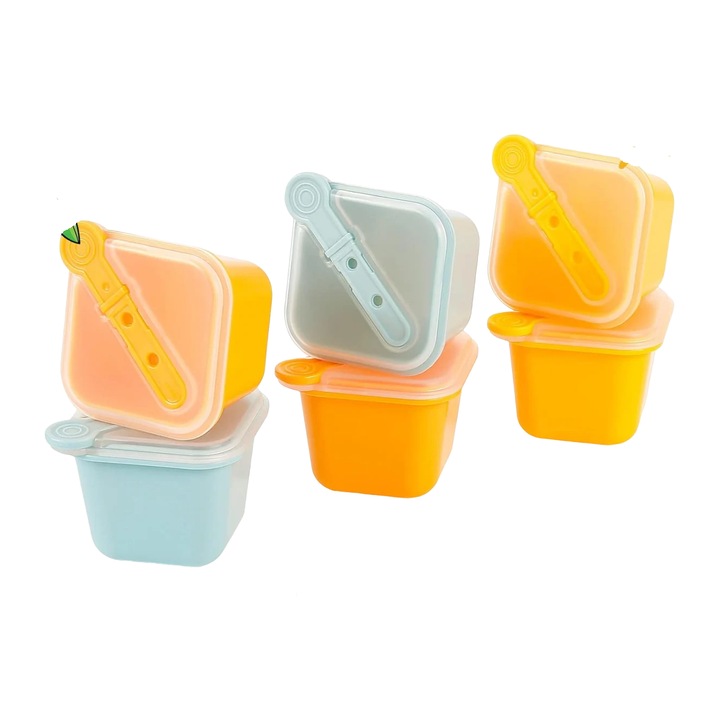 Комплект 6 мини форми за сладолед StarryTiger, полипропилен, жълто/оранжево/синьо, 4 x 4 x 4, 3 cm