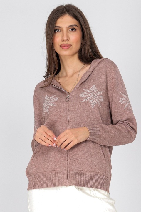 Kötött pulóver kapucnival Mink Roh BR2836, Onesize