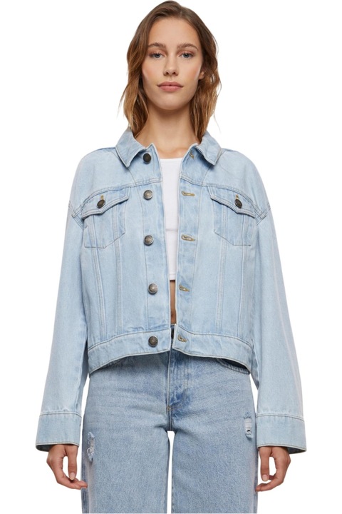 Urban Classics Дамско дънково яке, светло синьо, ново изпрано, Светлосин