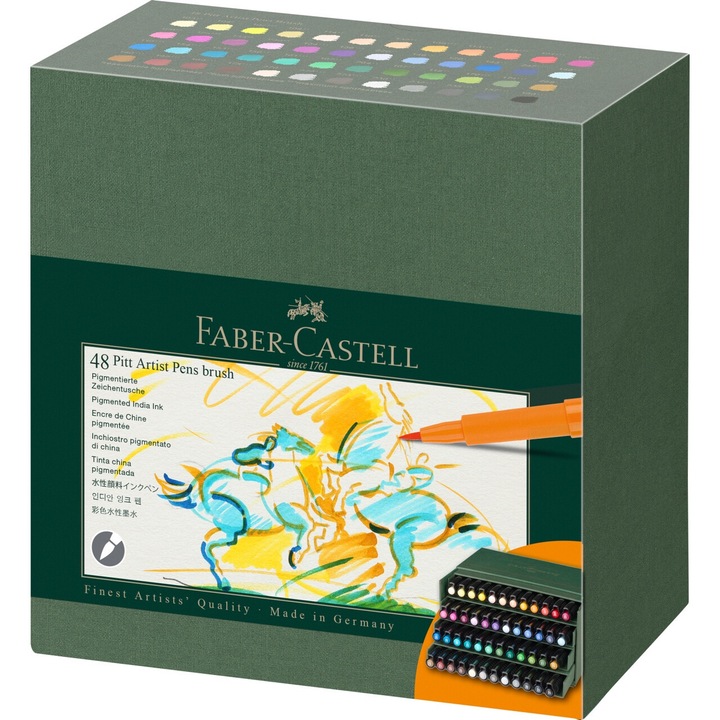 Маркер Pitt Artist Box Studio 48 части 2024, Faber-Castell