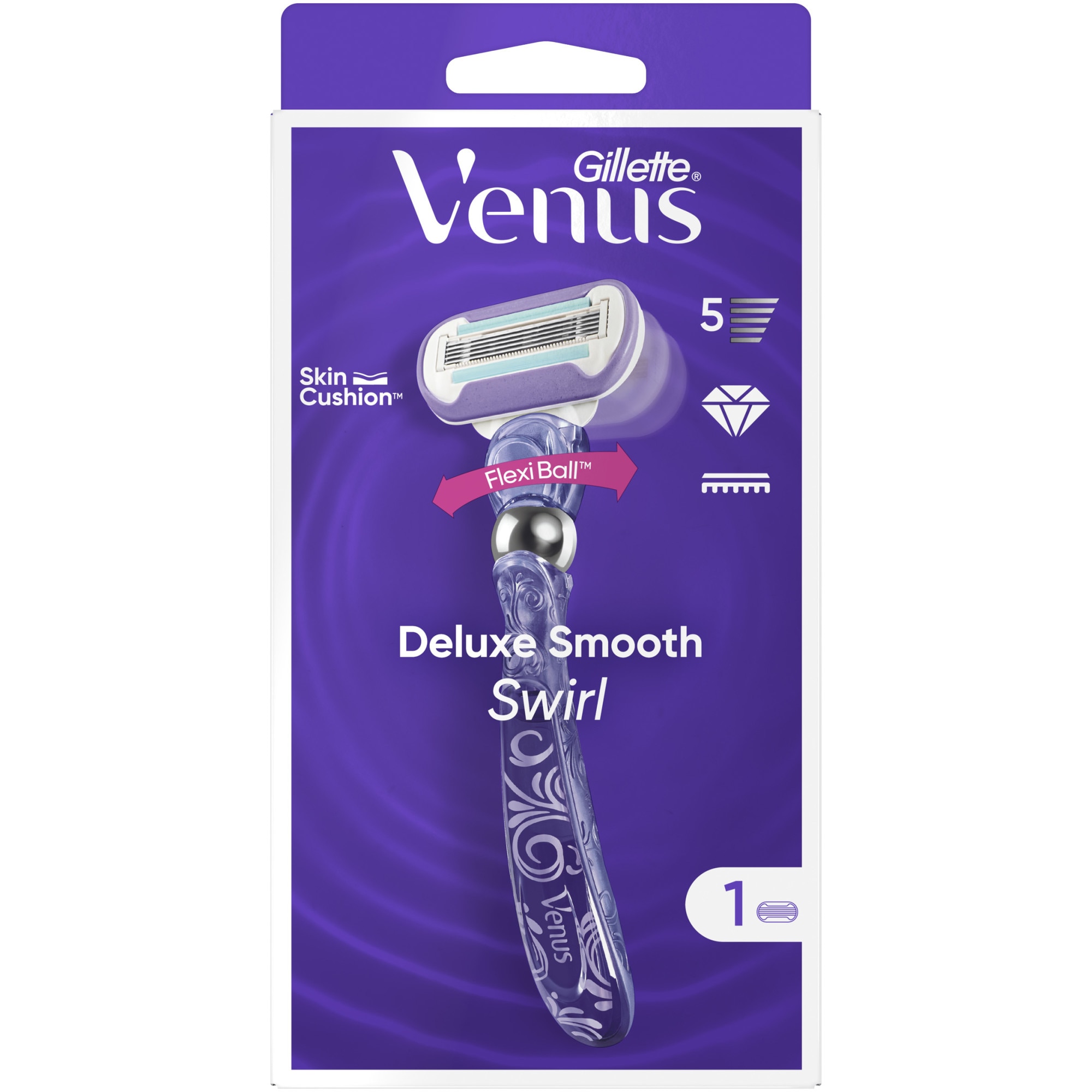 Aparat de ras pentru femei Gillette Venus Swirl, maner Flexiball