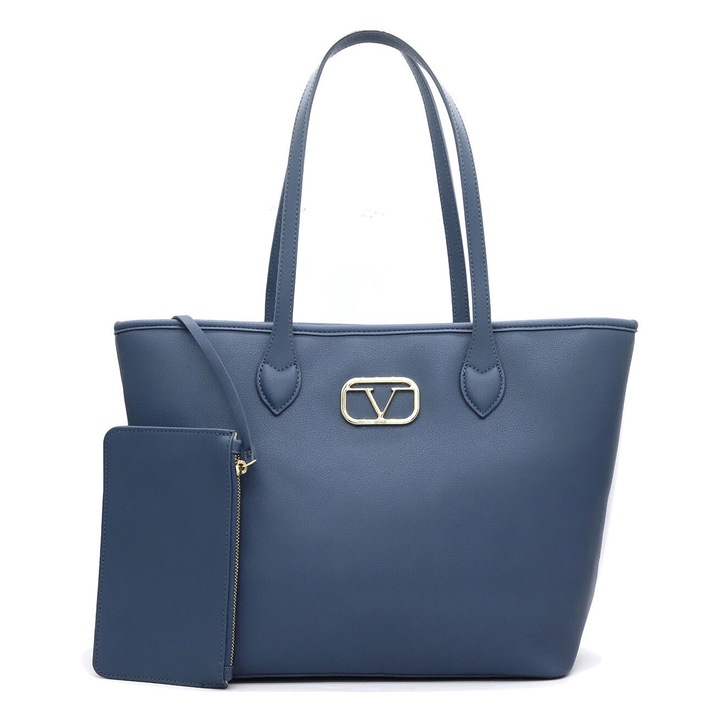 19V69 ITALIA, Geanta shopper de piele ecologica, Albastru