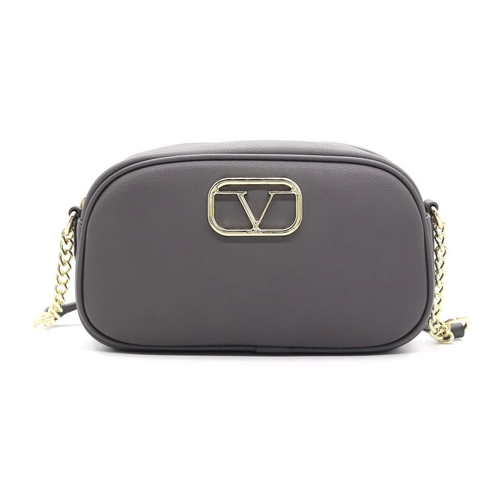 19V69 ITALIA, Geanta crossbdy de piele ecologica, Gri