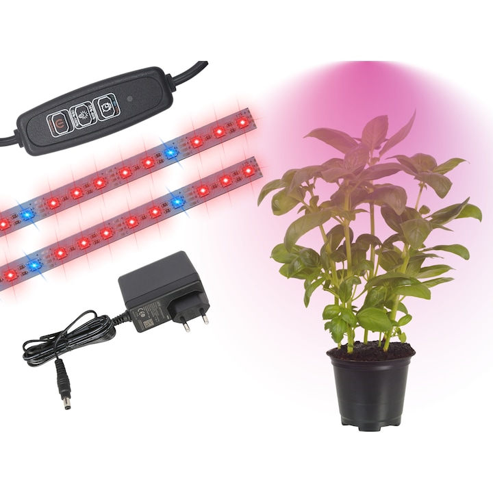Set 2x lampa LED pentru cresterea plantelor, panou 24 led grow 5:1