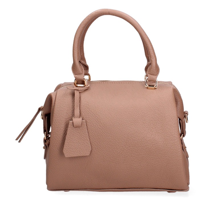 Diana&Co, Geanta bowler de piele ecologica, Maro taupe