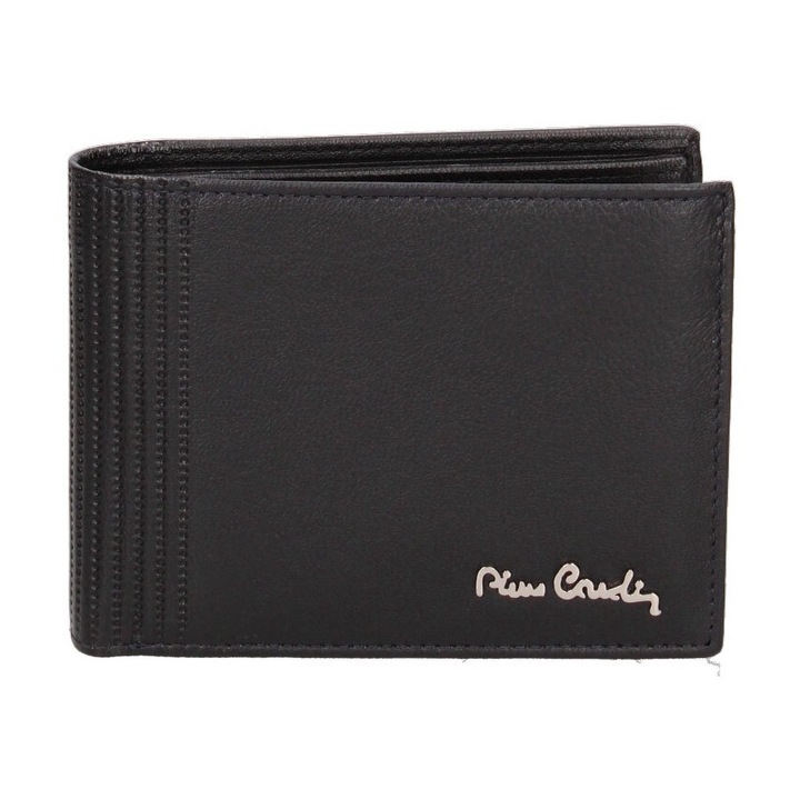Pierre Cardin, Кожен портфейл и колан, 2 части, Черен