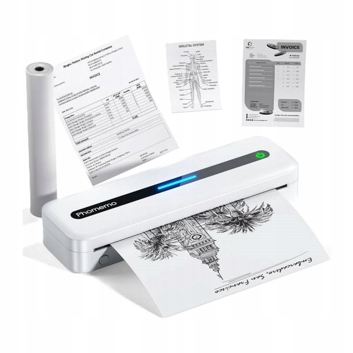 Преносим термопринтер за стикери 300 dpi A4 216/110/80/53 Phomemo, M832, Бял