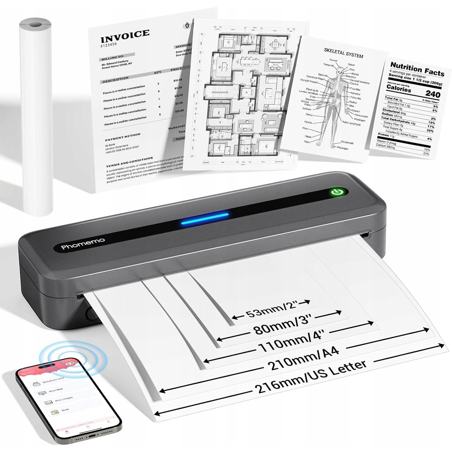 ★Pmo M832★ Phomemo M832 Portable A4 Printer | Mobile Office Printing