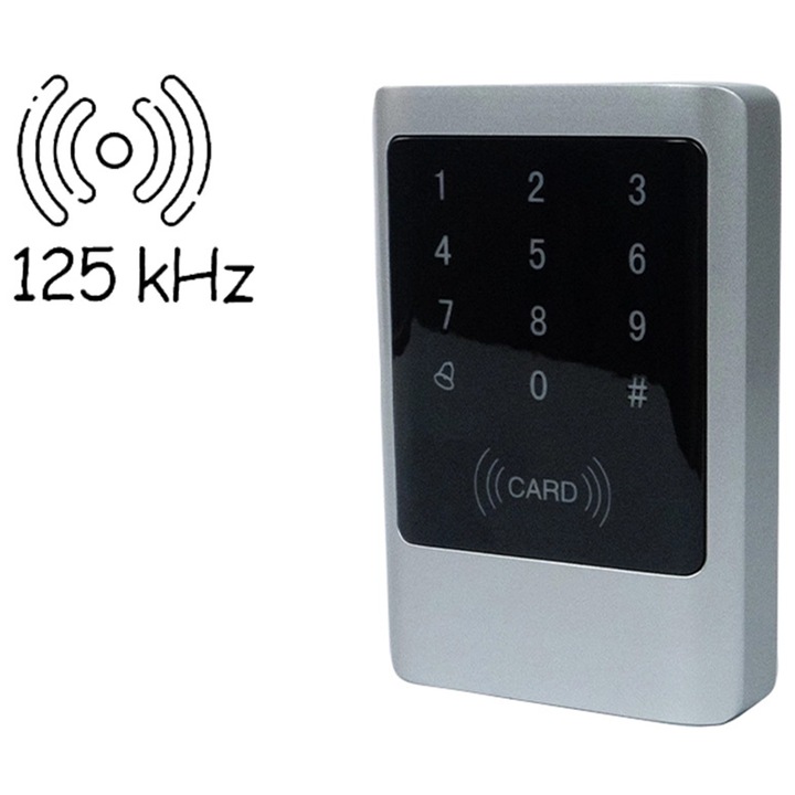 Sistem de control al accesului cu card RFID pentru gestionarea accesului in cladiri, PIN, 125 kHz, ecran tactil, interfata Wiegand 26 iesire, securitate, carcasa rezistenta la patrunderea apei, SecureEntry-AC400