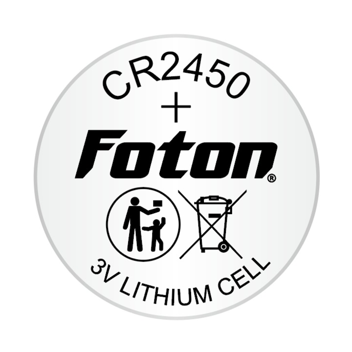 Set 20 x Baterie litiu CR2450 3V 610mAh Foton industrial 24.5x5mm pentru etichete electronice de pret (ESL)