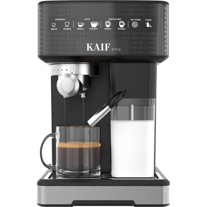 Espresso multifunctional, Exploara seria TC51F+, Un clic Cappuccino/Latte, Capsule/cafea macinata/pad cafea, Spumare/Curatare automata, Dliberare automata a presiunii, Incalzire 20s, 1, 7L, inox