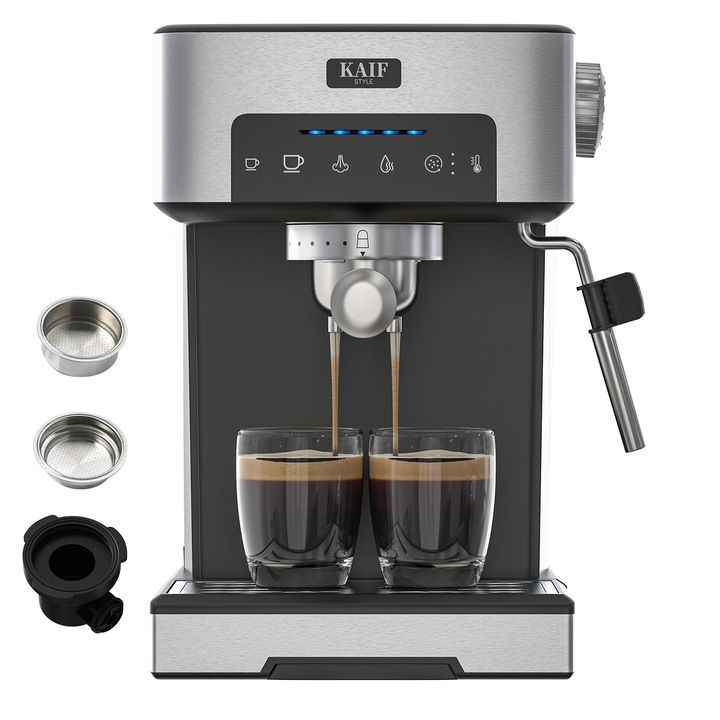 Espresso manual Exploara seria TC51H, 3 trepte de temp, Capsule Nespresso/cafea macinata/pad cafea, Abur/ apa calda, detartrare automata, eliberare automata a presiunii, preincalzire de 20s, 1, 7L