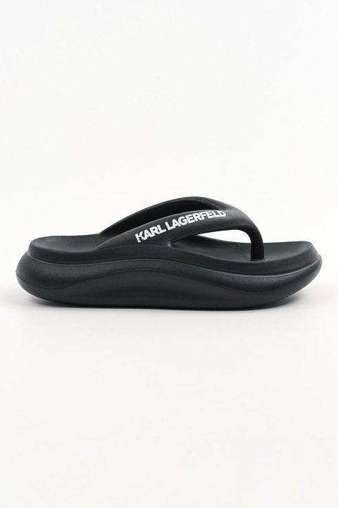 Karl Lagerfeld, Papuci flip-flop cu logo, Negru, 36