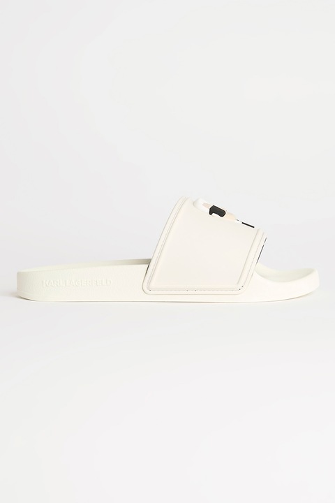 Karl Lagerfeld, Papuci de casa cu logo, Alb murdar, 35