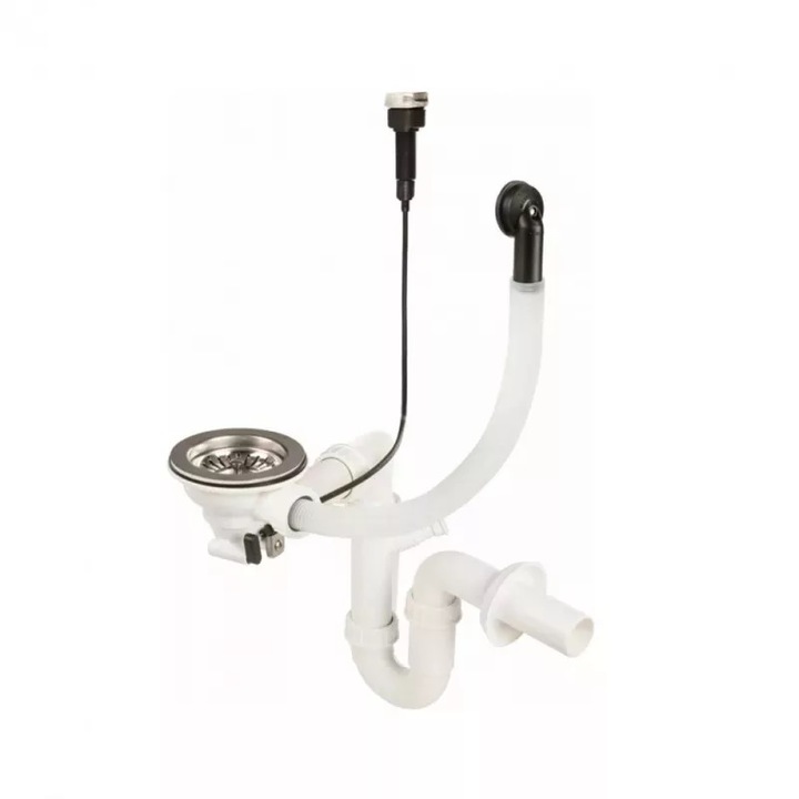 Sifon Leziter pentru chiuveta cu 1 vas cu scurgere automata