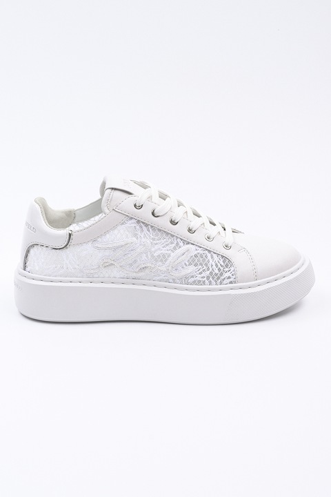Karl Lagerfeld, Кожени спортни обувки с мрежа, Бял