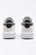 Karl Lagerfeld, Pantofi sport de piele cu logo, Alb, Argintiu, 36