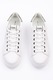 Karl Lagerfeld, Pantofi sport de piele cu logo, Alb, Argintiu, 36