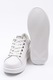 Karl Lagerfeld, Pantofi sport de piele cu logo, Alb, Argintiu, 36